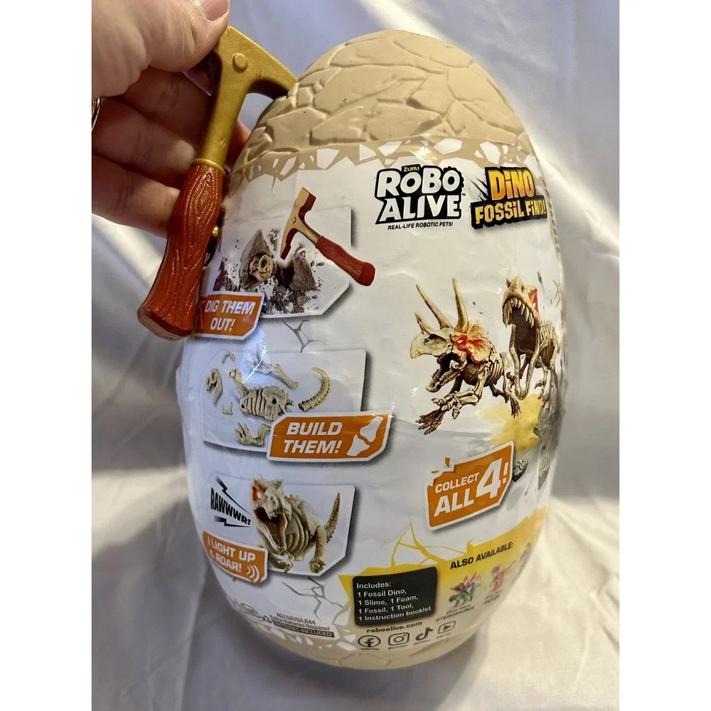 Robo Alive Dino Fossil Find Surprise Dinosaur Toy Egg (JC)